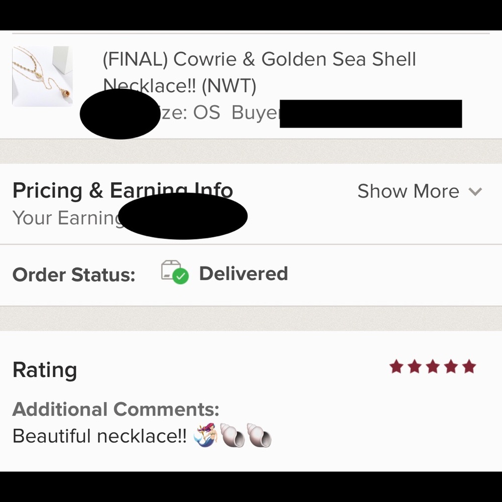 FINAL PRICE—Cowrie & Golden Sea Shell Necklace!! - Picture 5 of 5